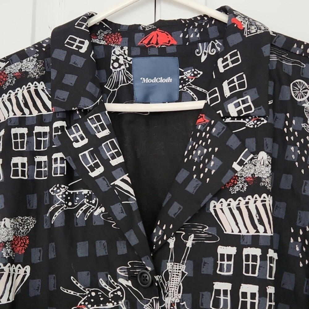 Modcloth Community Brunch Button Front Shirt Dres… - image 4